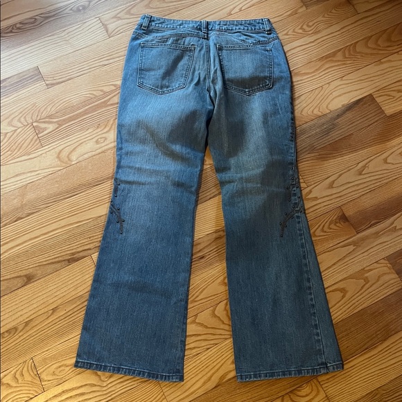 Harley Davidson Bootcut Flare Designer Biker Denim Jeans - Womens 8 embellished - Picture 6 of 7